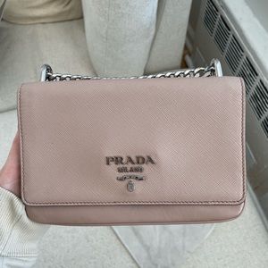 prada mini bag on chain